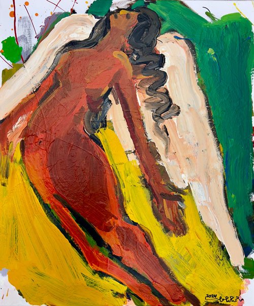 Mohammed Al Hawajri Untitled, 2024 Acrylic on canvas 60 X 50 cm