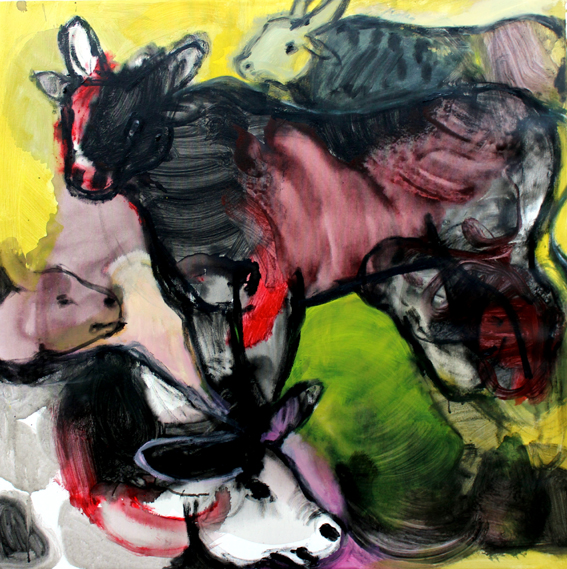 Mohammed Al Hawajri Red Bull, 2014 Acrylic on canvas 100X100 cm