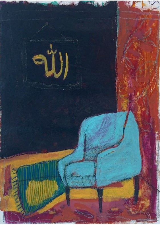 Asma Ghanem Allah, 2024 Acrylic and pastel on canvas 96 x 63 cm AVAILABLE