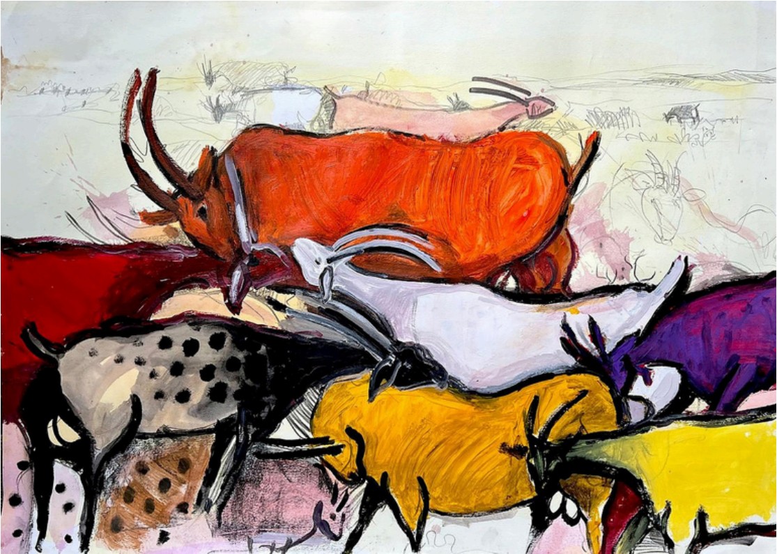 Mohammed Al Hawajri Animal Farm, 2014 Acrylic on paper 70X100 cm