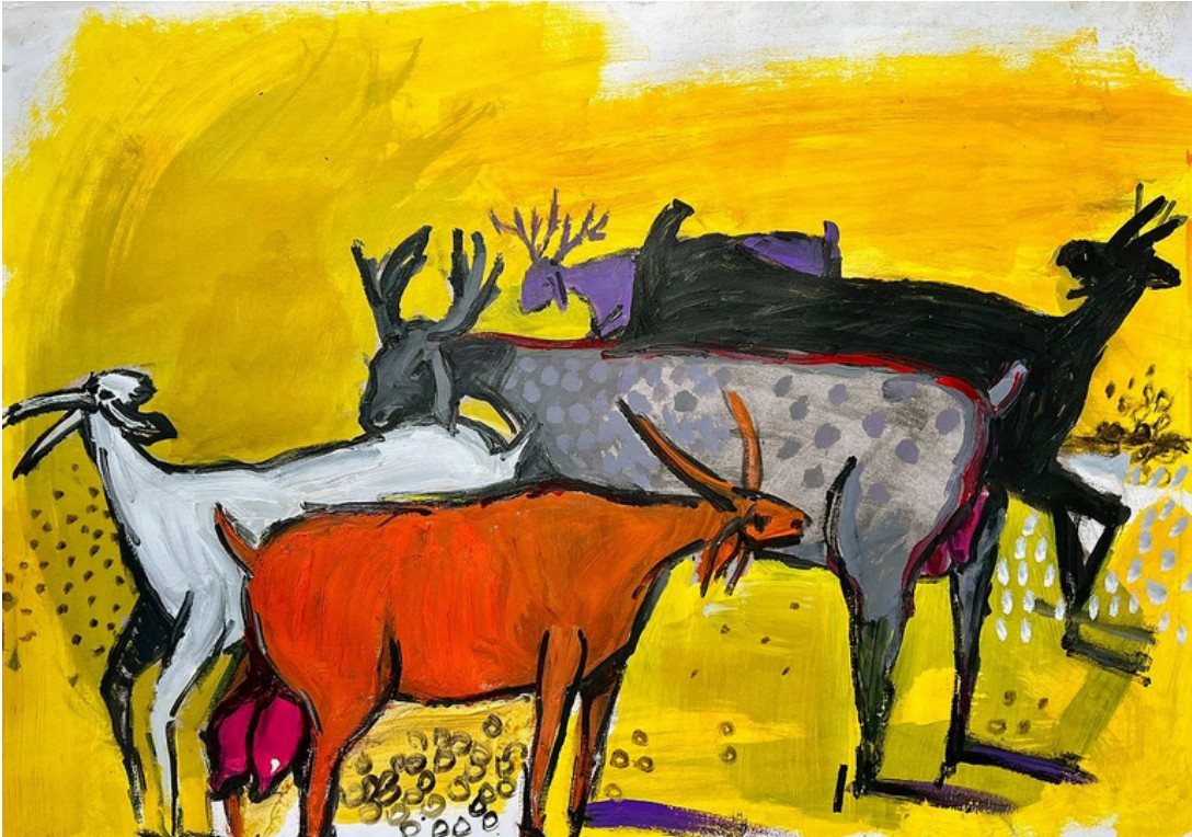 Mohammed Al Hawajri Animal Farm, 2014 Acrylic on paper 70X100 cm