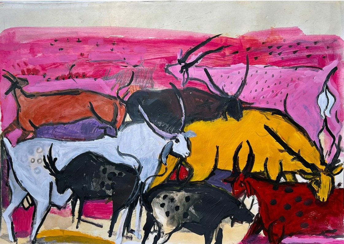 Mohammed Al Hawajri Animal Farm, 2014 Acrylic on paper 70X100 cm