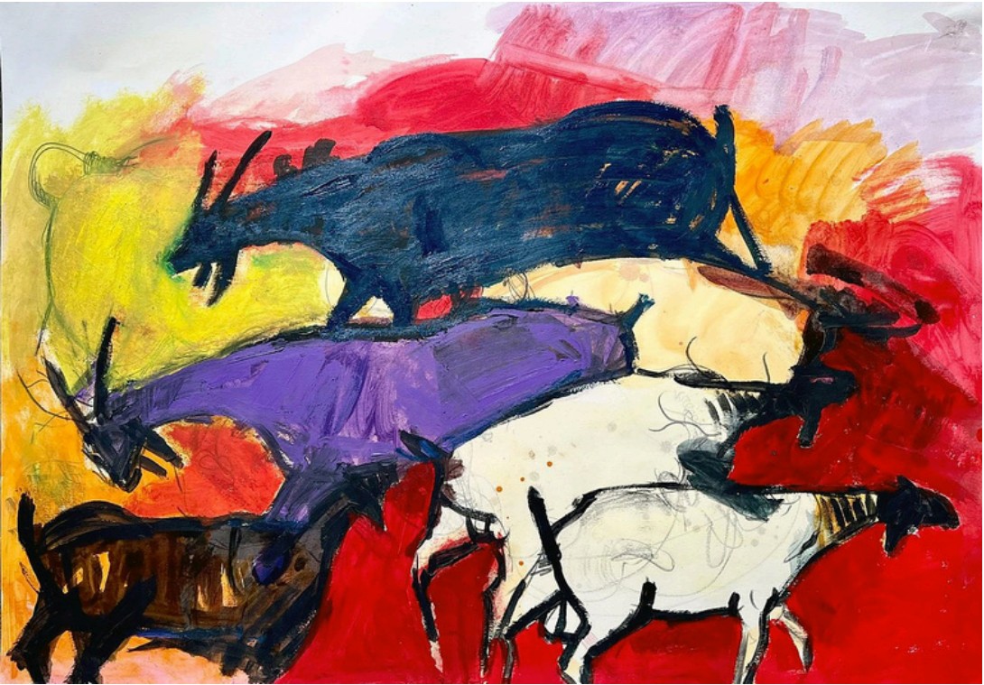 Mohammed Al Hawajri Animal Farm, 2014 Acrylic on paper 70X100 cm