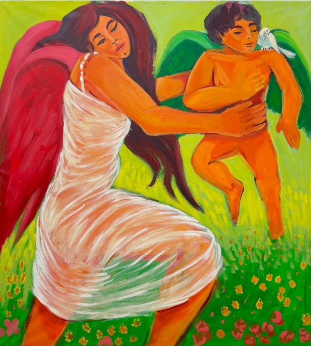 Mohammed Al Hawajri Flying Lesson 2, 2024 Acrylic on canvas 145X133 cm AVAILABLE