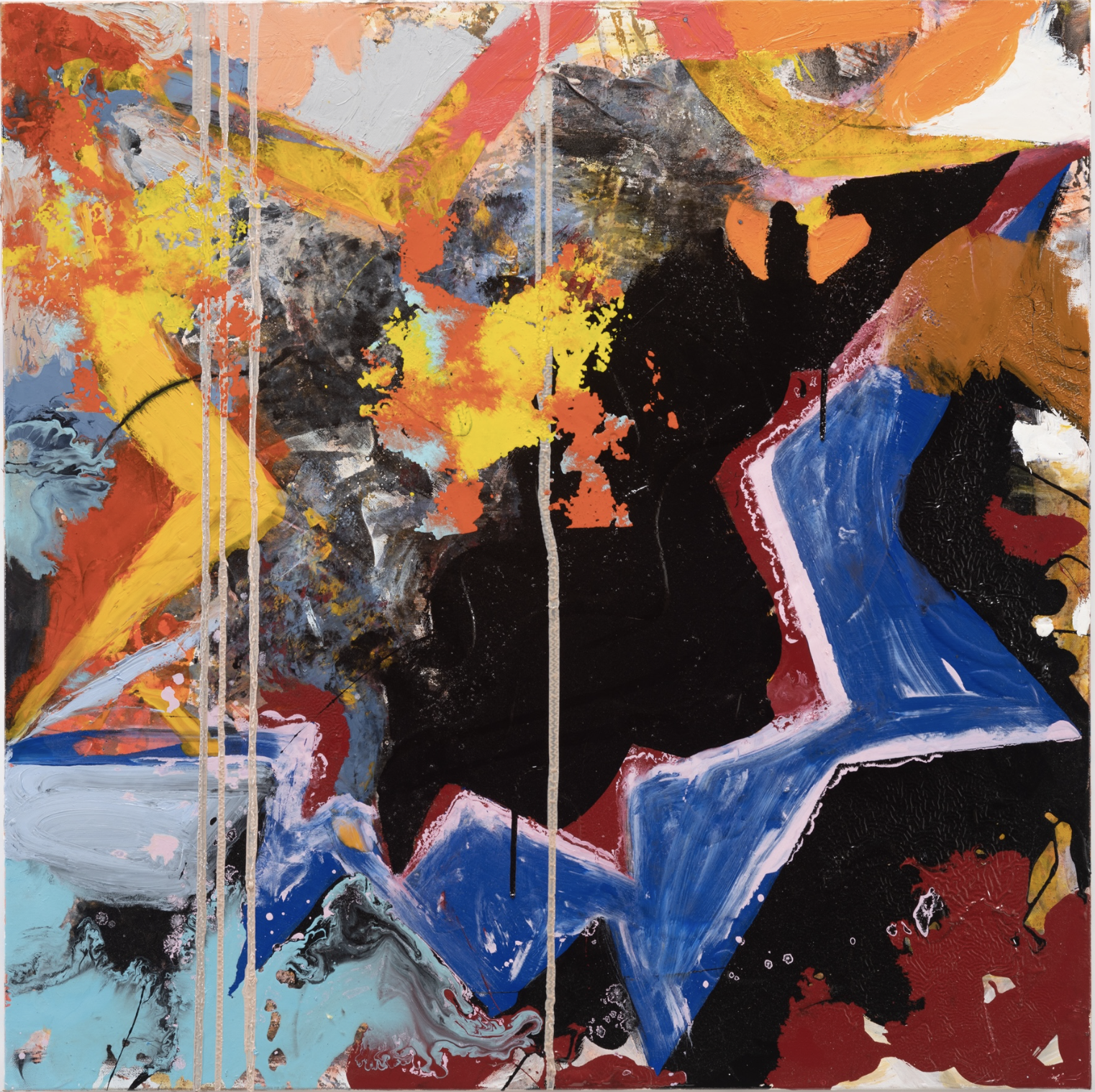 Tala Worrell Short Circuit, 2023 Oil, household gloss paint on canvas 92 × 92 cm