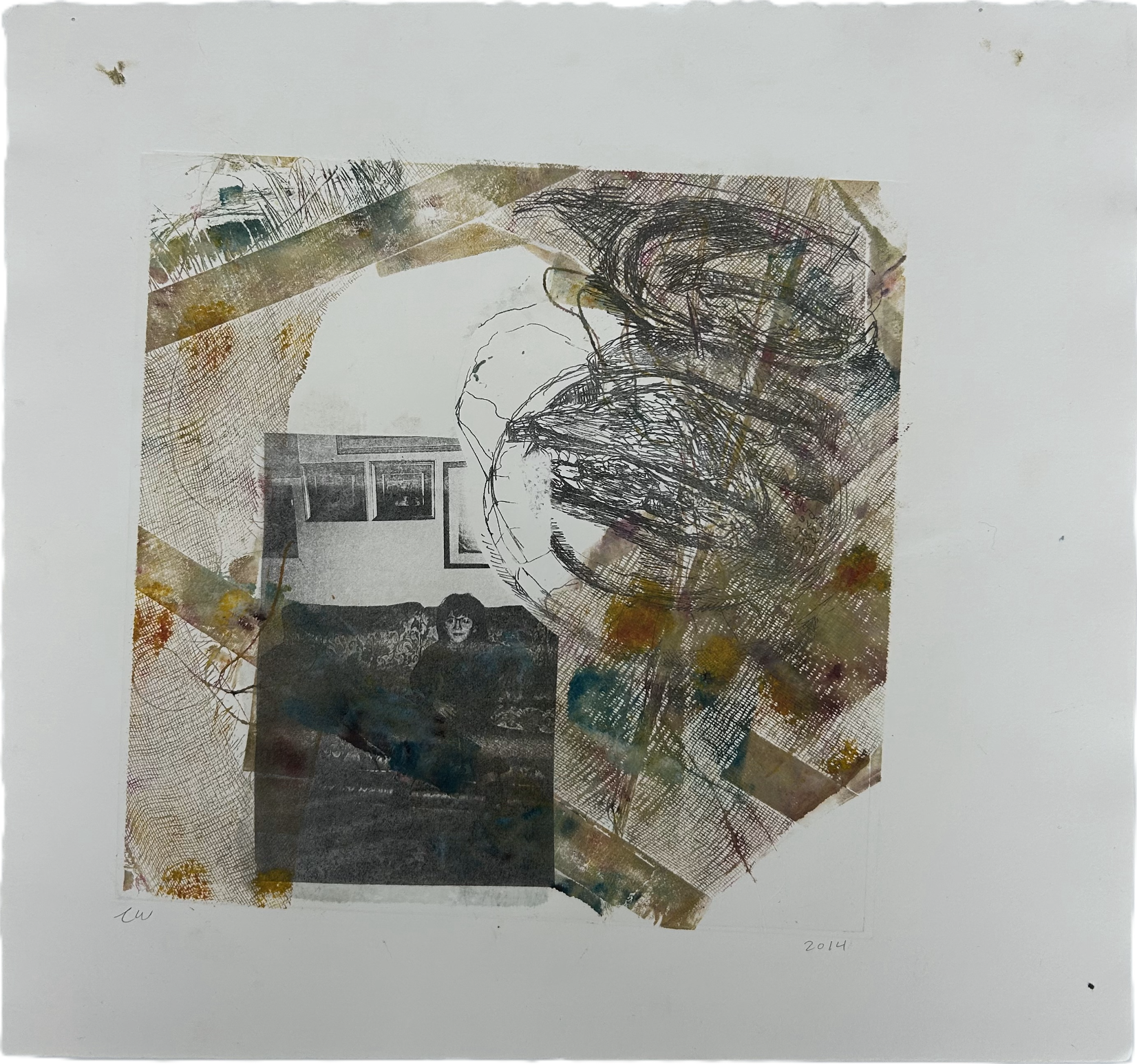 Tala Worrell Untitled, 2014 Chine-collé and monotype on paper 25 X 25 cm