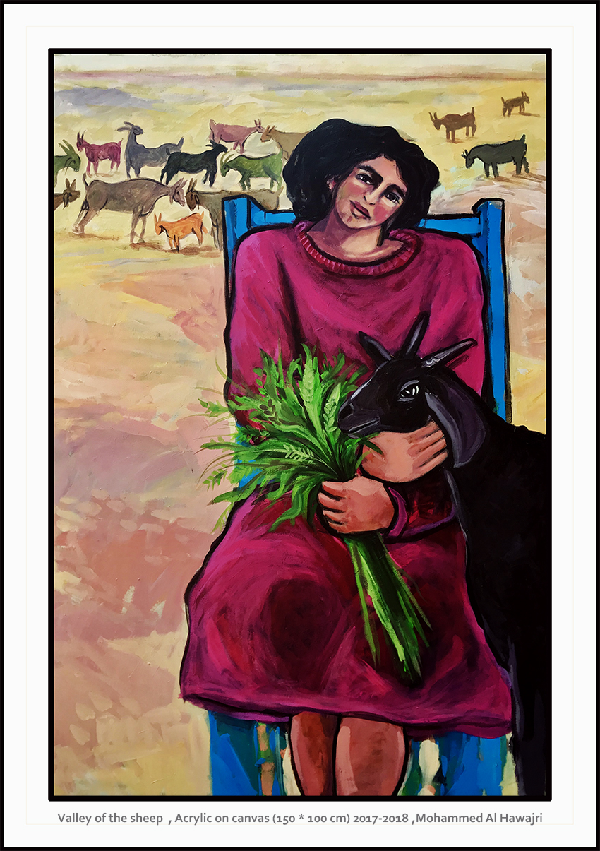 Mohammed Al Hawajri Valley of The Sheep, 2015 Acrylic on canvas 150X100 cm