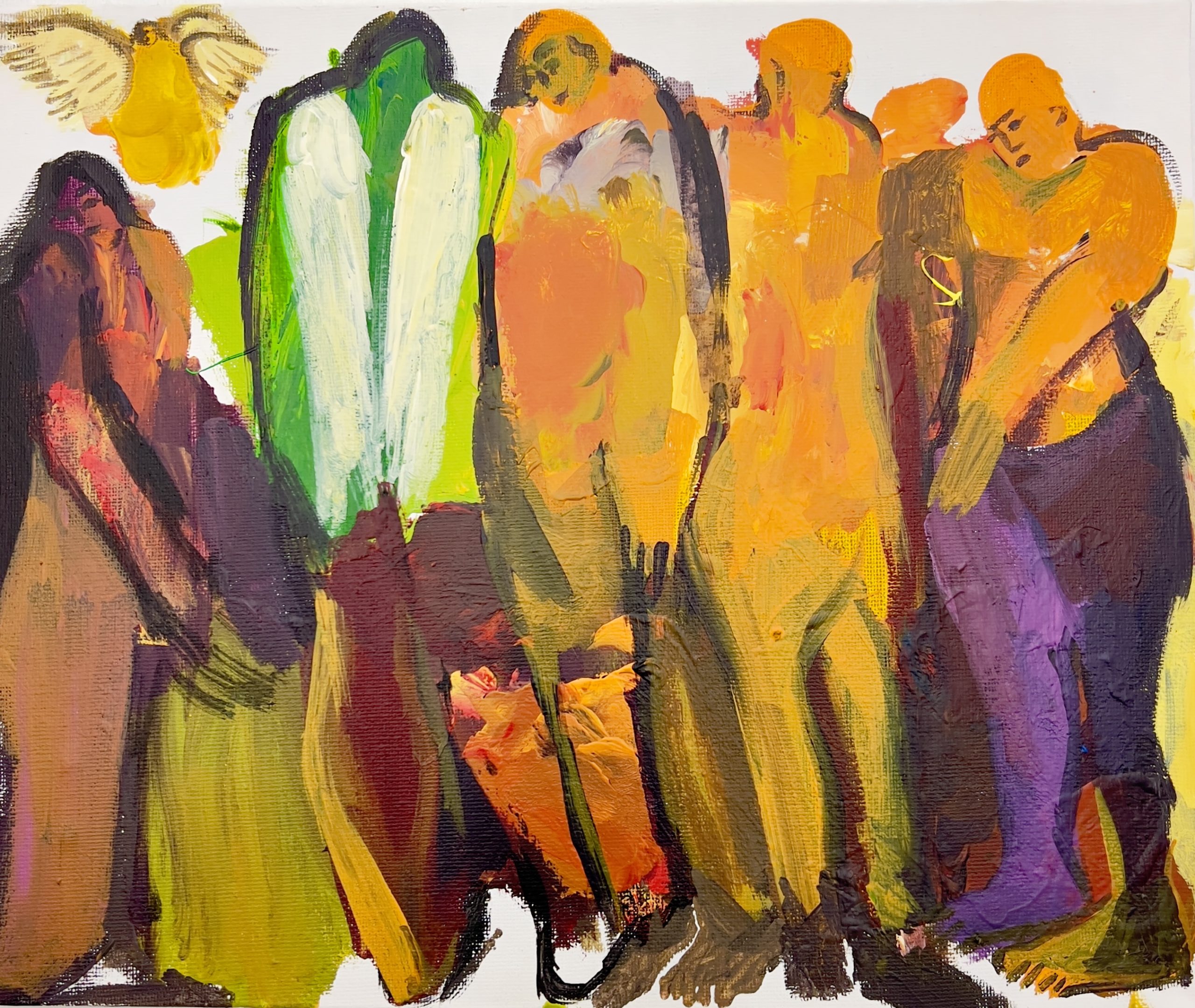 Mohammed Al Hawajri Farewell Angel, 2024 Acrylic on canvas 35X25 cm