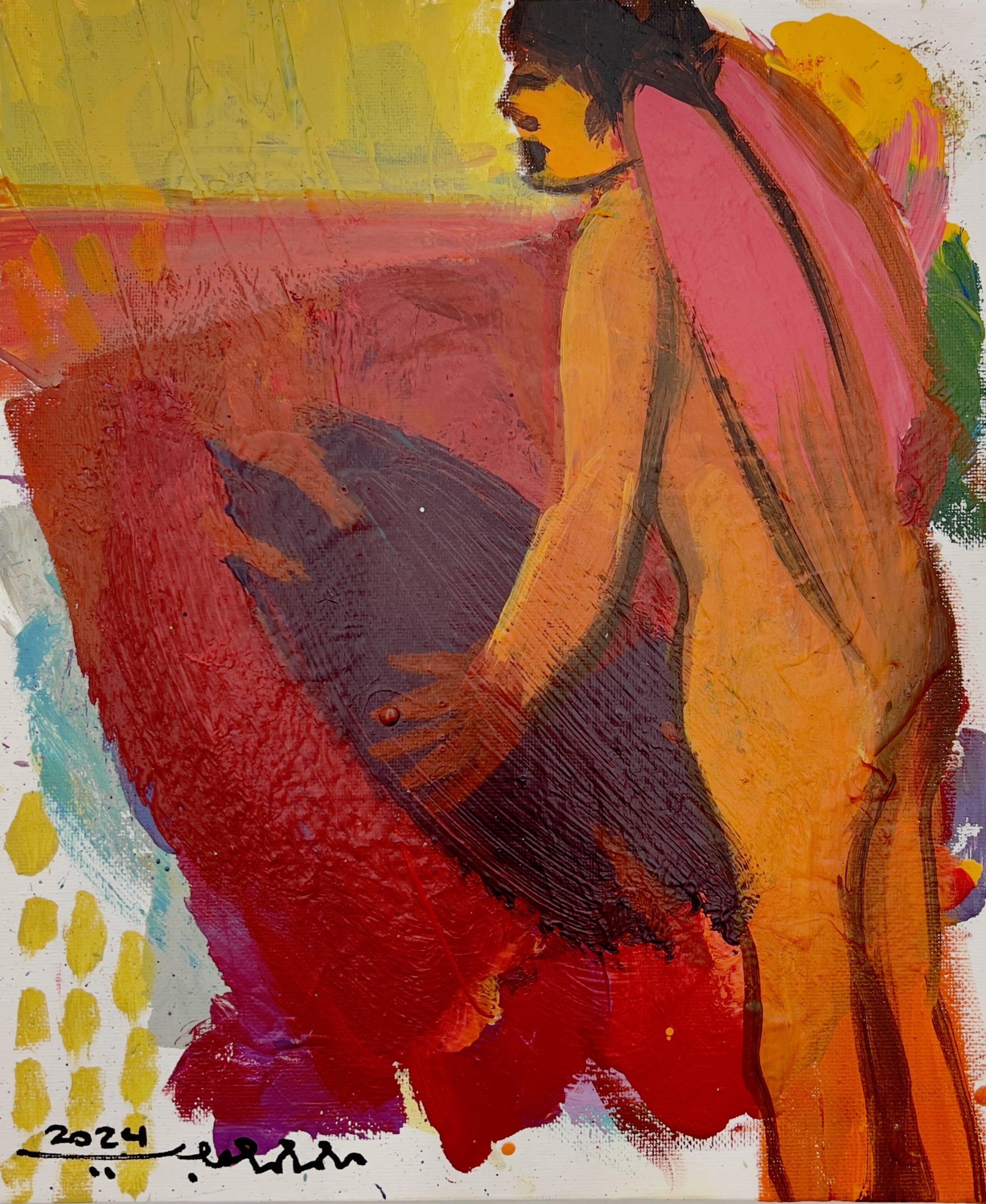 Mohammed Al Hawajri Shadow, 2024 Acrylic on canvas 35X25 cm