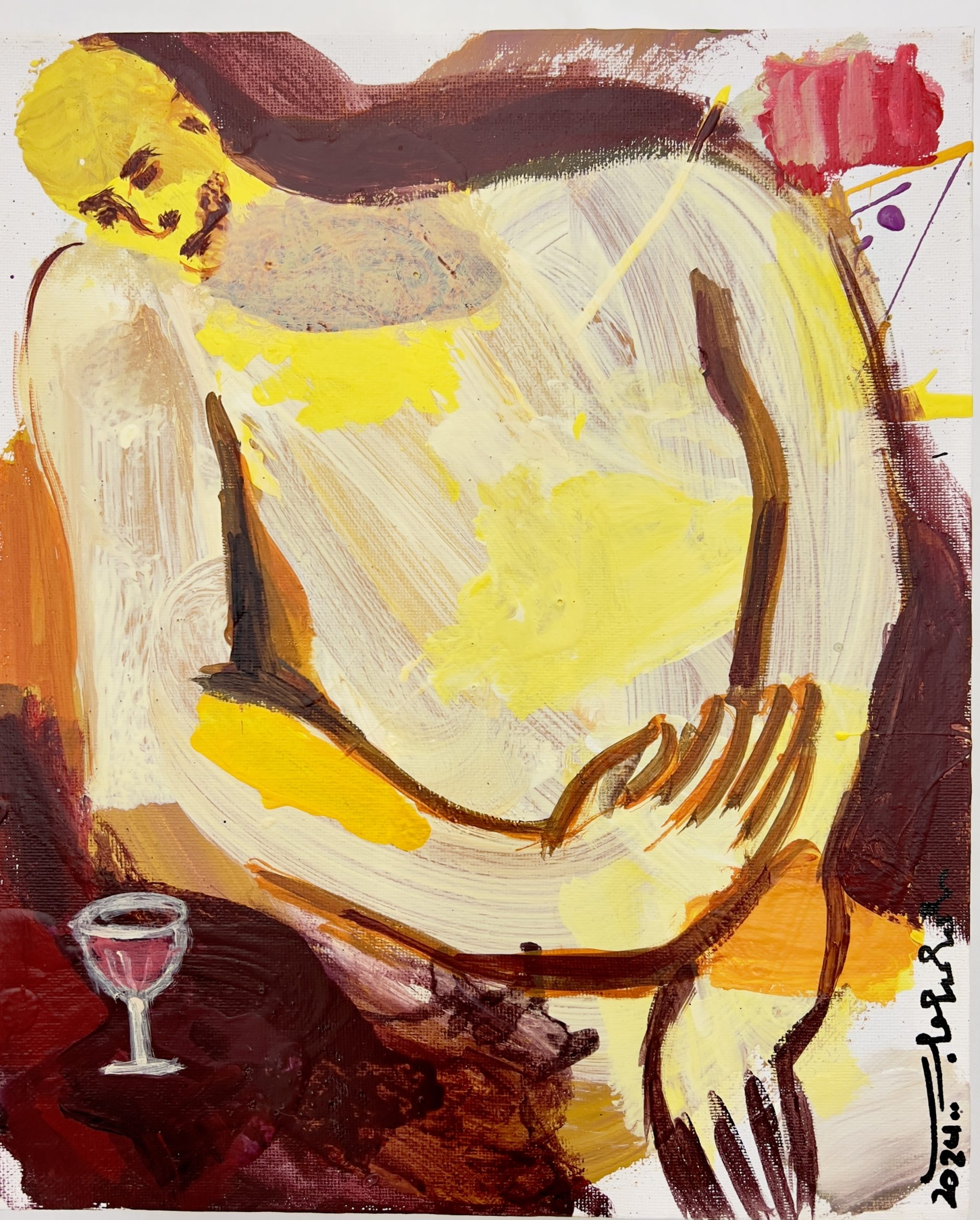 Mohammed Al Hawajri Loss, 2024 Acrylic on canvas 35X25 cm