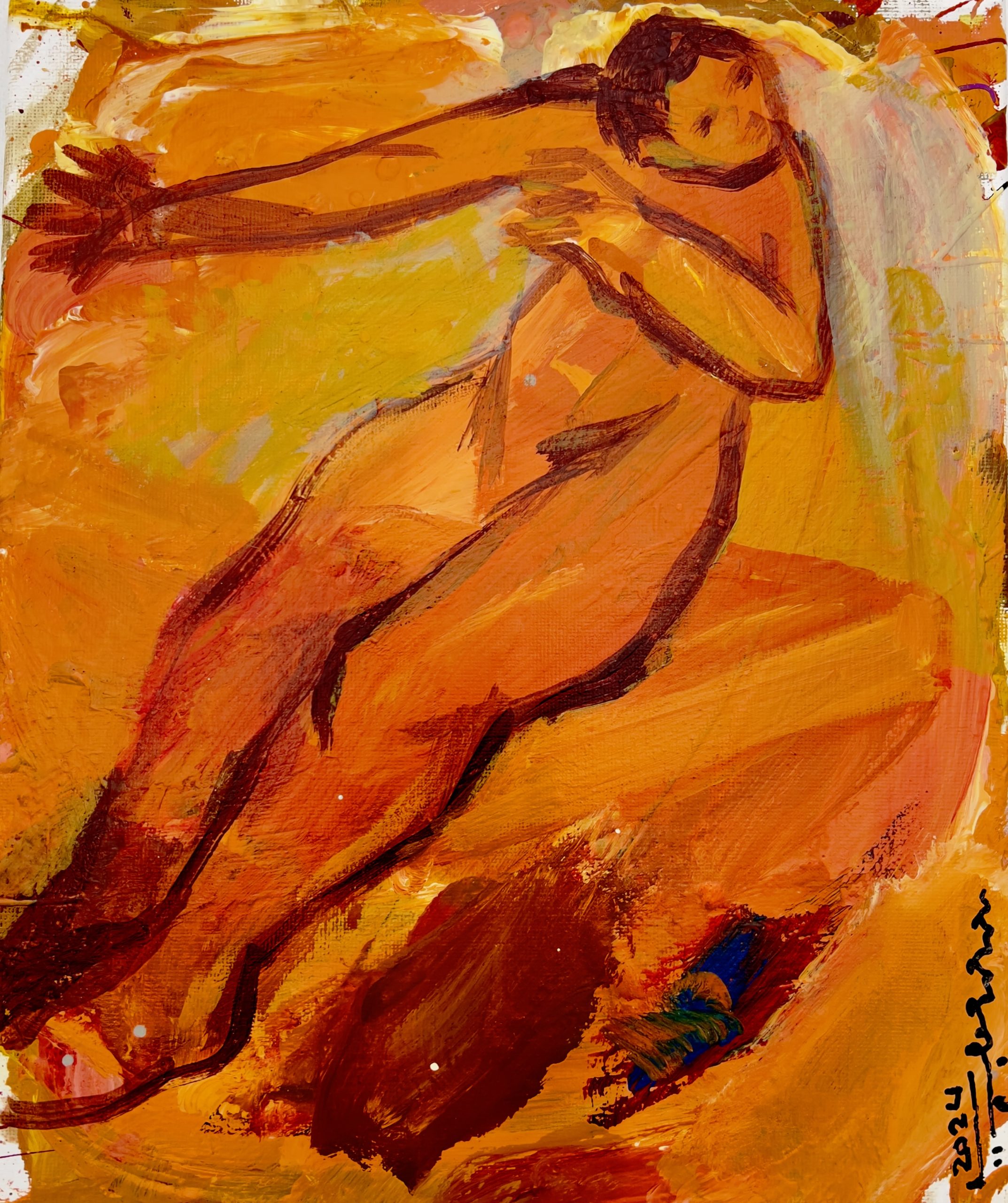 Mohammed Al Hawajri Fear, 2024 Acrylic on canvas 35X25 cm