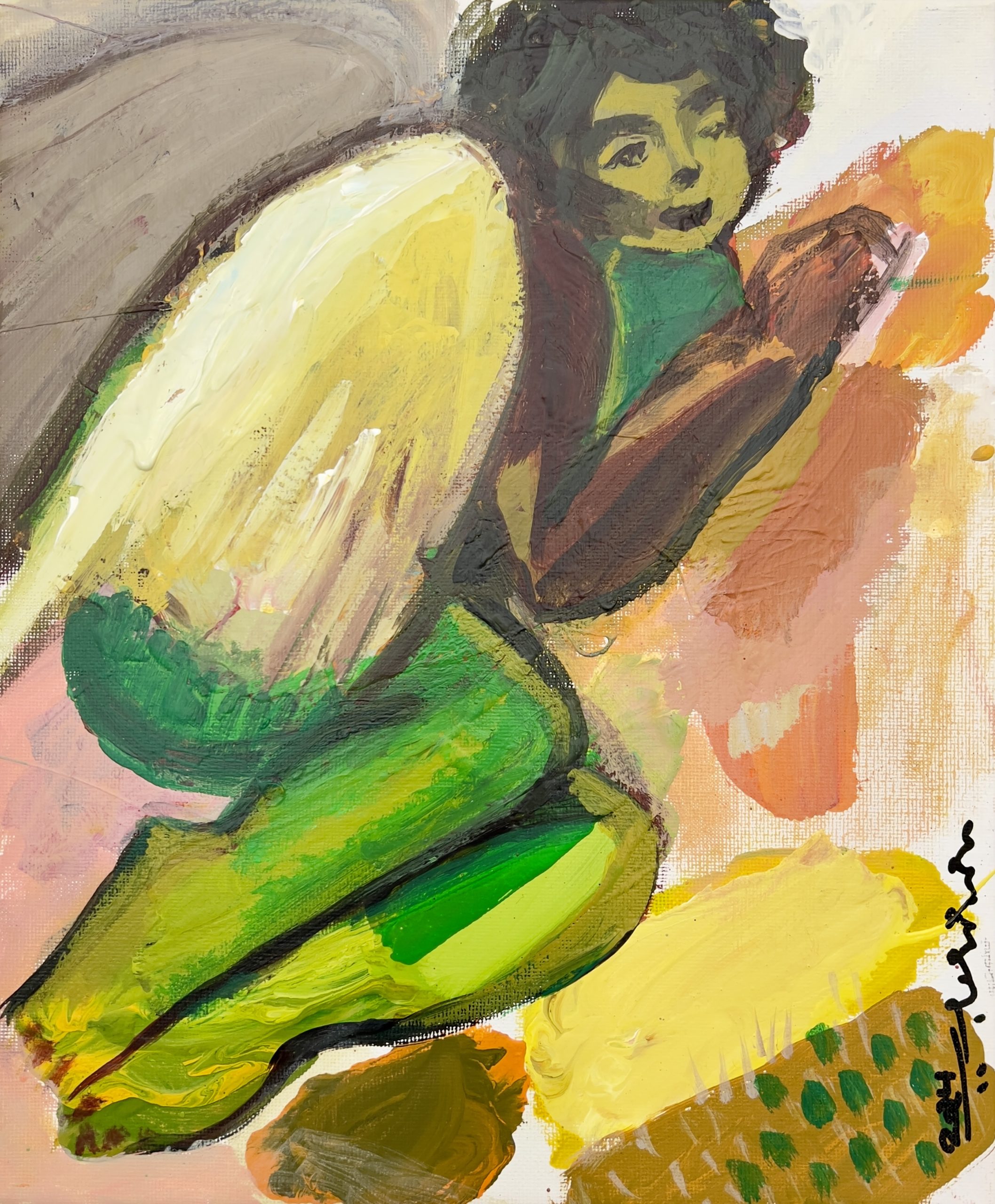 Mohammed Al Hawajri Eternal Forgiveness, 2024 Acrylic on canvas 35X25 cm