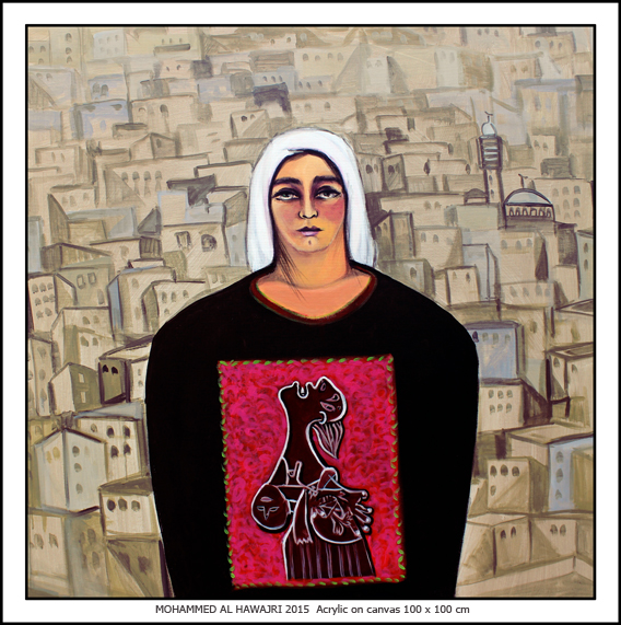 Mohammed Al Hawajri Gaza-Guernica, 2015 Acrylic on canvas 100X100 cm