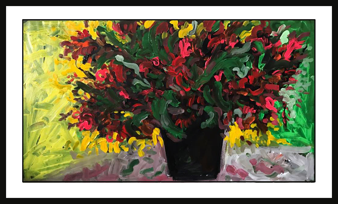 Mohammed Al Hawajri The Vase, 2021 Acrylic on canvas 70X120 cm