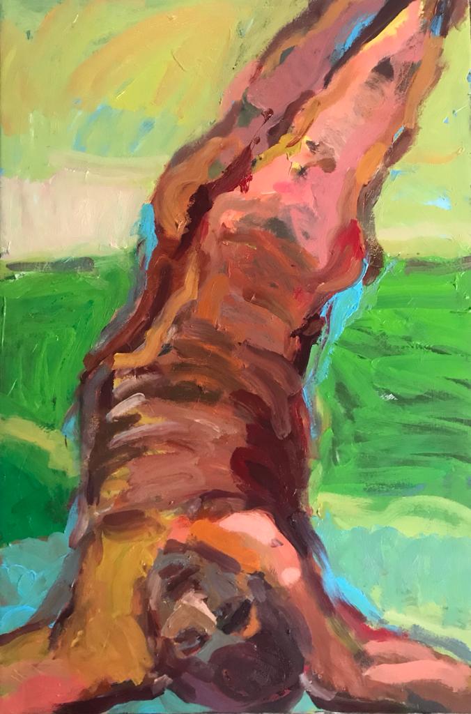 Mohammed Al Hawajri Trees Die Standing, 2021 Acrylic on canvas 120X80 cm