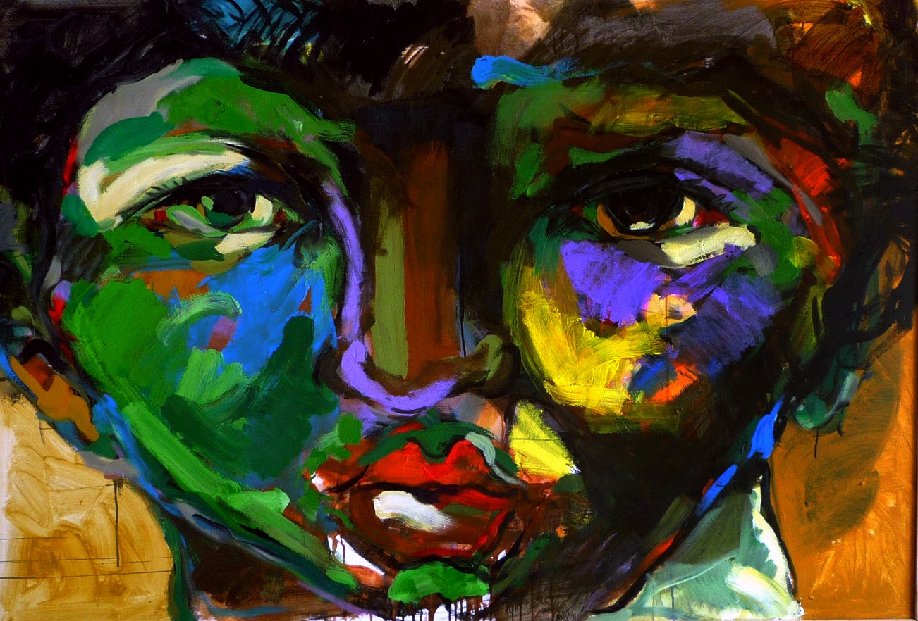 Mohammed Al Hawajri Big Face, 2012 Acrylic on canvas 130X180 cm