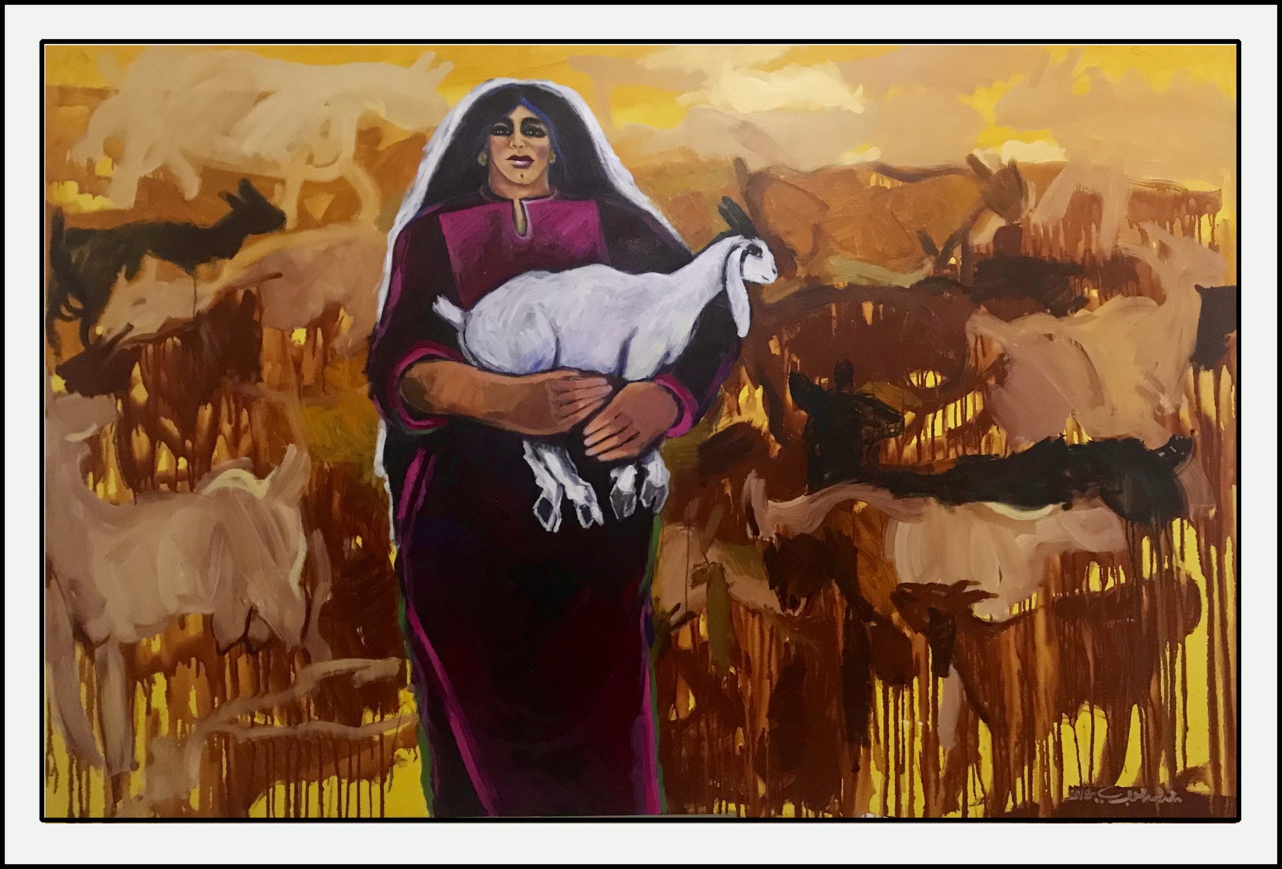 Mohammed Al Hawajri Mary Magdalene, 2018 Acrylic on canvas 180X260 cm