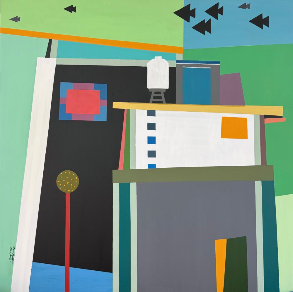 Dina Mattar Camp, 2025 Acrylic on canvas 100x100 cm Sold