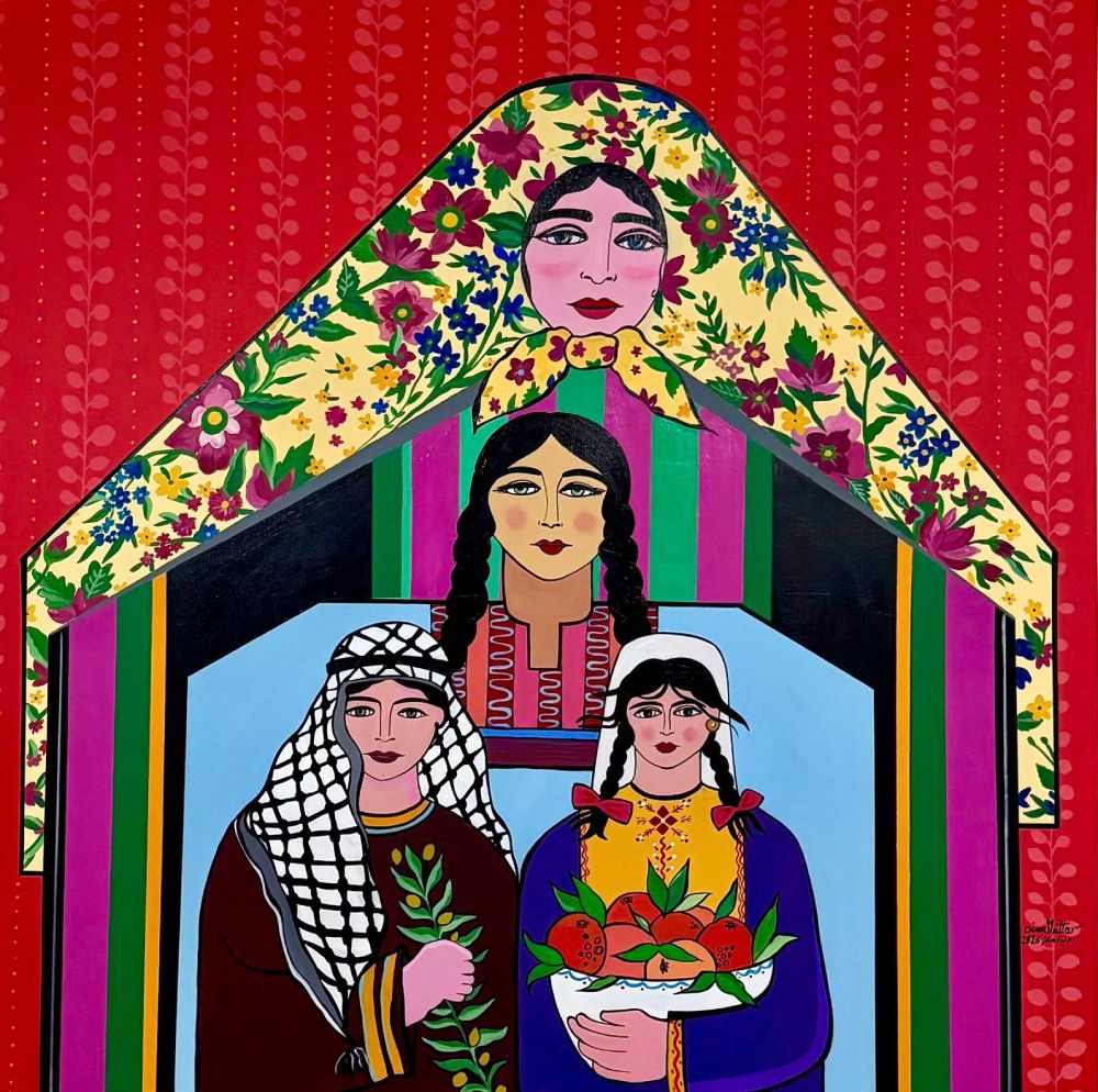 Dina Mattar Guardian of The Homeland, 2025 Acrylic on canvas 120x120 cm Available