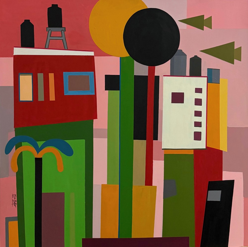 Dina Mattar Camp, 2025 Acrylic on canvas 100x100 cm Sold