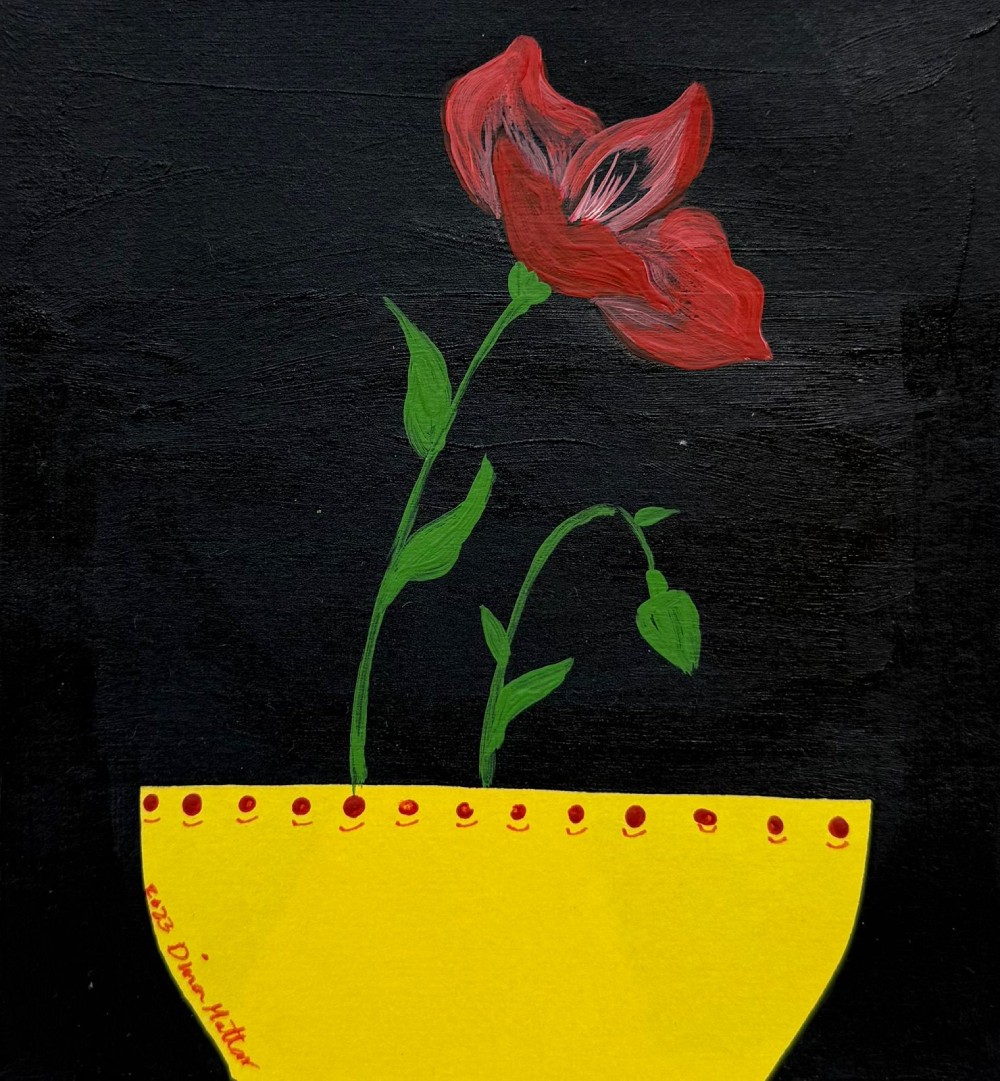 Dina Mattar Memories , 2023 Acrylic on canvas 15x15 cm Sold