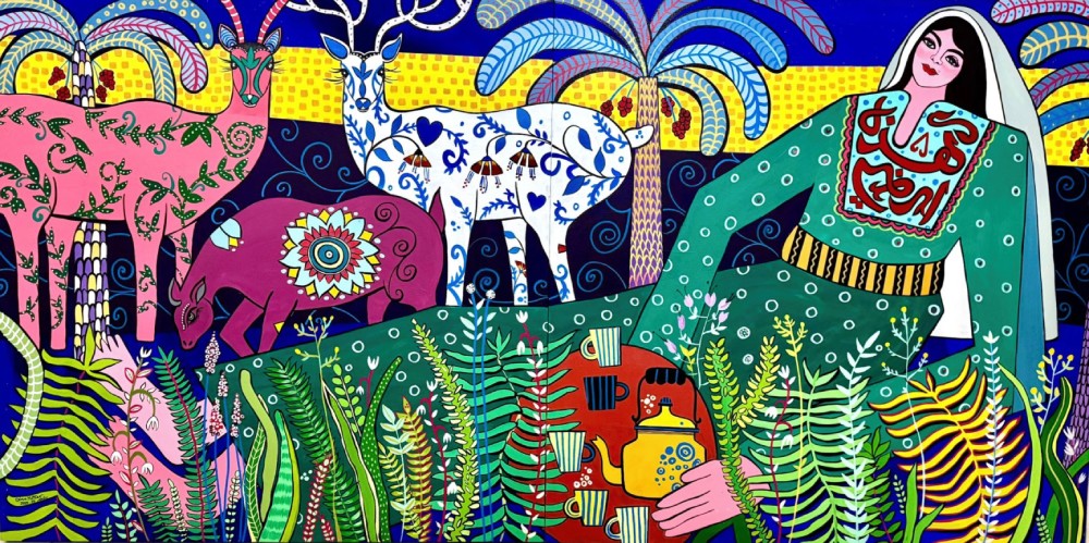 Dina Mattar My Land , 2024 Acrylic on canvas 120x240 cm Available