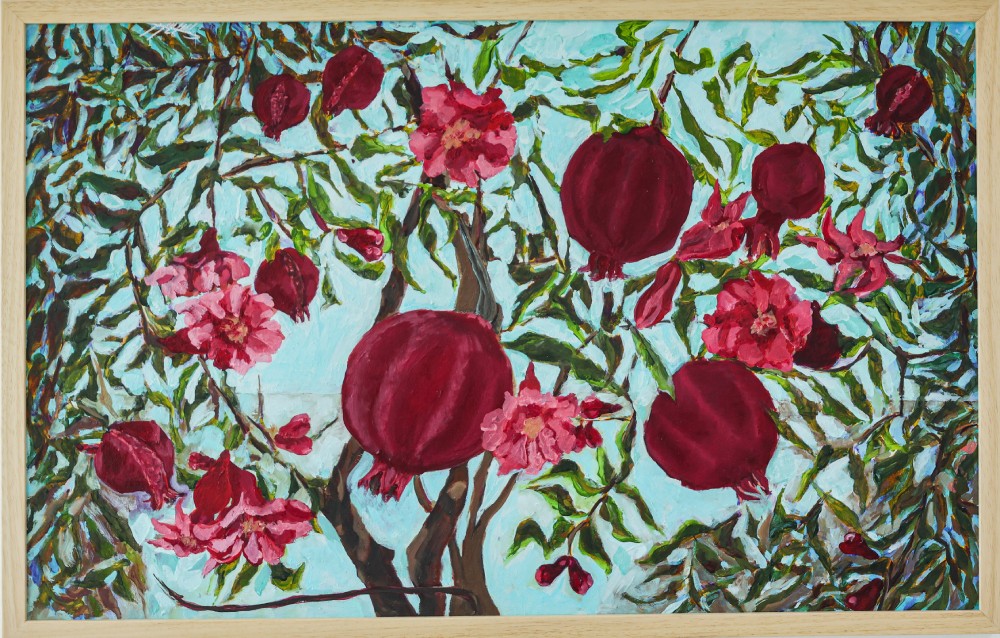 Inass Yassin Pomegranate Blossom 3, 2026 Oil on canvas 50 x 81 cm