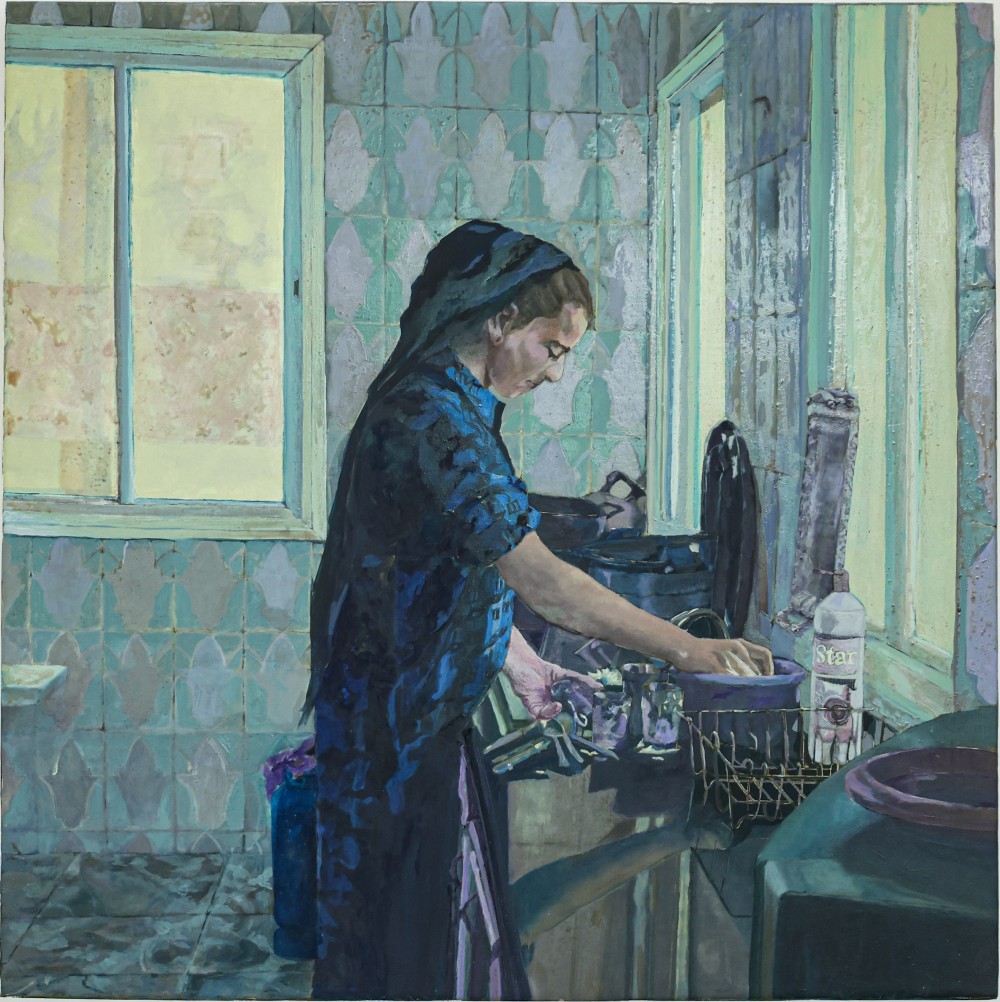 Inass Yassin A Star , 2020 Oil on Wood Panel 76x76 cm