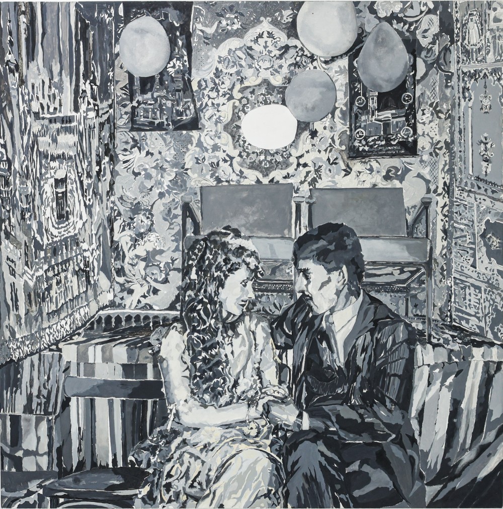 Inass Yassin Unmasked 2, 2019 Oil on Wood Pane 76x76 cm