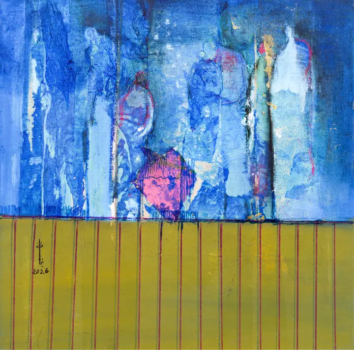 Najat makki Some Nostalgia, 2026 Mixed media on canvas 50x50 cm