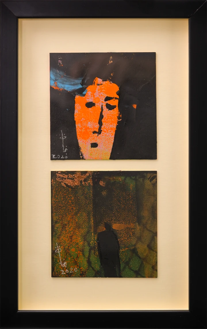 Najat makki Nostalgia , 2020 Mixed media on cardboard